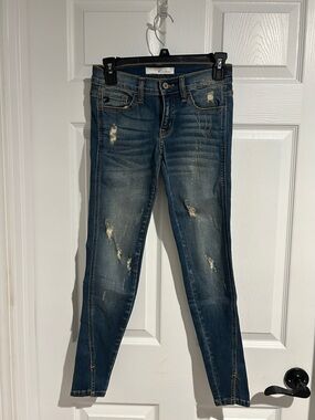 KanCan Dark Blue Distressed Skinny Jeans